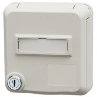 MENNEKES  Tomada de painel Cepex SCHUKO® com fechadura e campo de identificação, branco puro 4581