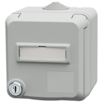 MENNEKES Tomada de parede Cepex SCHUKO®  com fechadura e campo de identificação, cinzento elétrico 4576