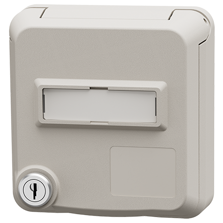 MENNEKES Tomada de dados Cepex com fechadura e campo de identificação, branco puro 4624