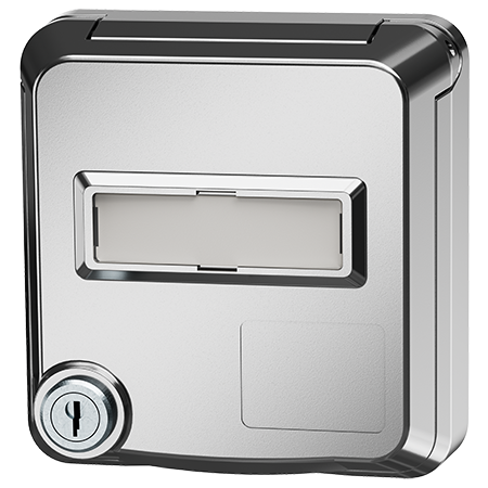 MENNEKES Tomada de dados Cepex com fechadura e campo de identificação, aluminio branco 4626